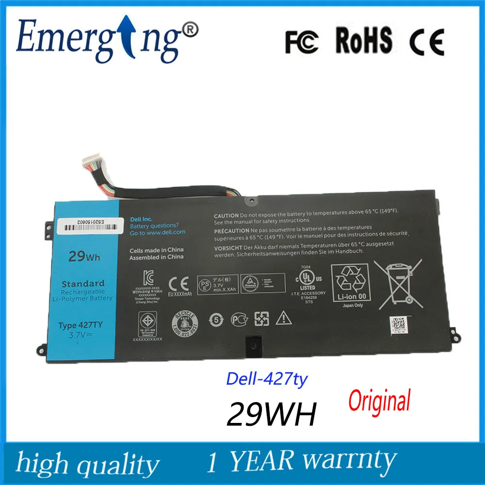 Новый оригинальный аккумулятор для ноутбука 3 7 в 29 вт/ч Dell 427TY DXR10 P/N 05F3F9 P12GZ1-01-N01