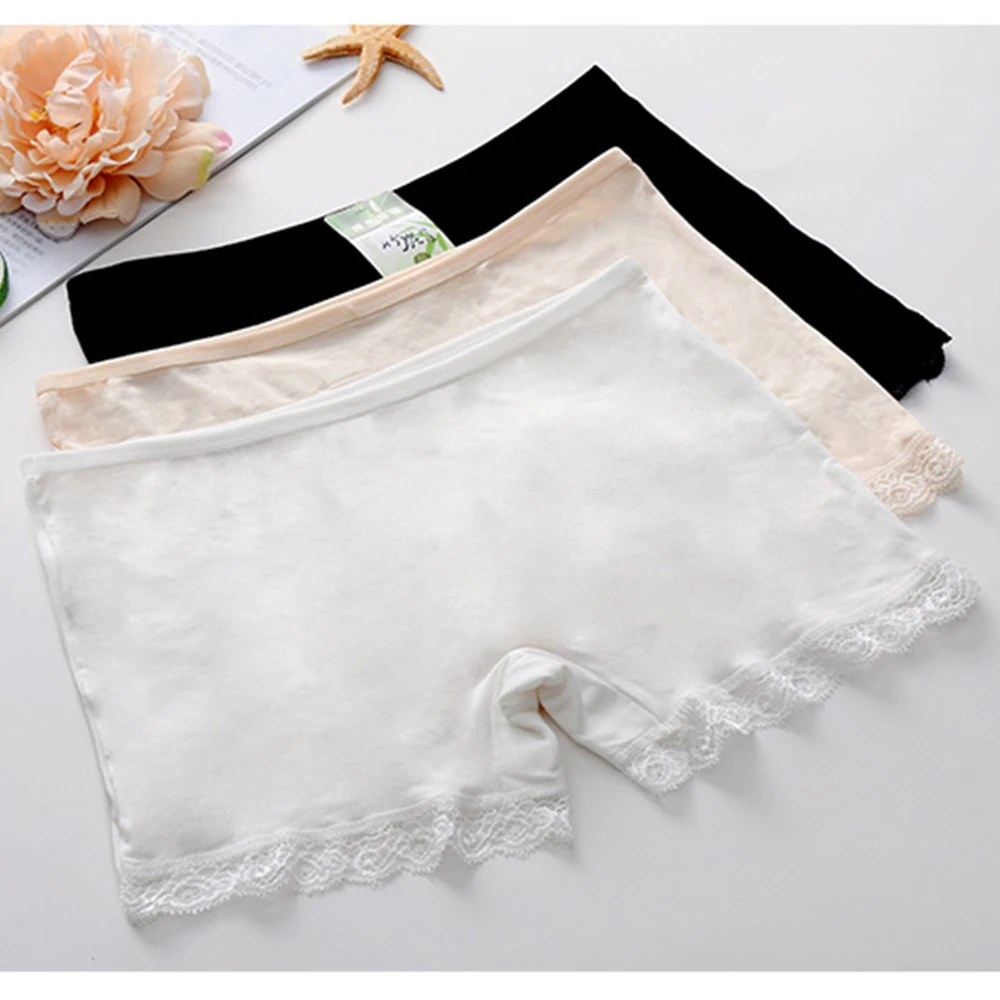 

3pcs Anti Emptied Bottom Pants Modal Cotton Flat Angle Soft Breathable Comfortable Low Waist Safety Shorts Pants Girl Intimates