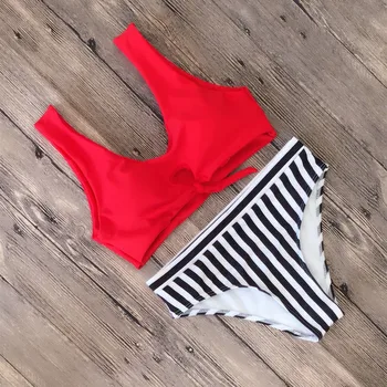 

Sexemara Bikini swimsuit women swimwear sexy red black swimming bathing suit beachwear beach swim pool low waist bikini set 2020