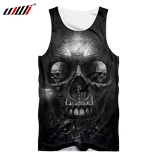 UJWI, мужская повседневная майка, крутой принт с металлическим черепом, 3d майка, мужская спортивная одежда в стиле хип-хоп, майка без рукавов, майка с круглым вырезом, 5XL