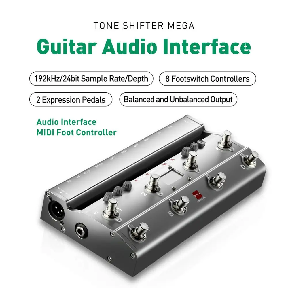 TS Mega 2 в 1 Midi Foot Controller с аудио интерфейсом гитарная педаль USB Запись для iPhone iPad Android