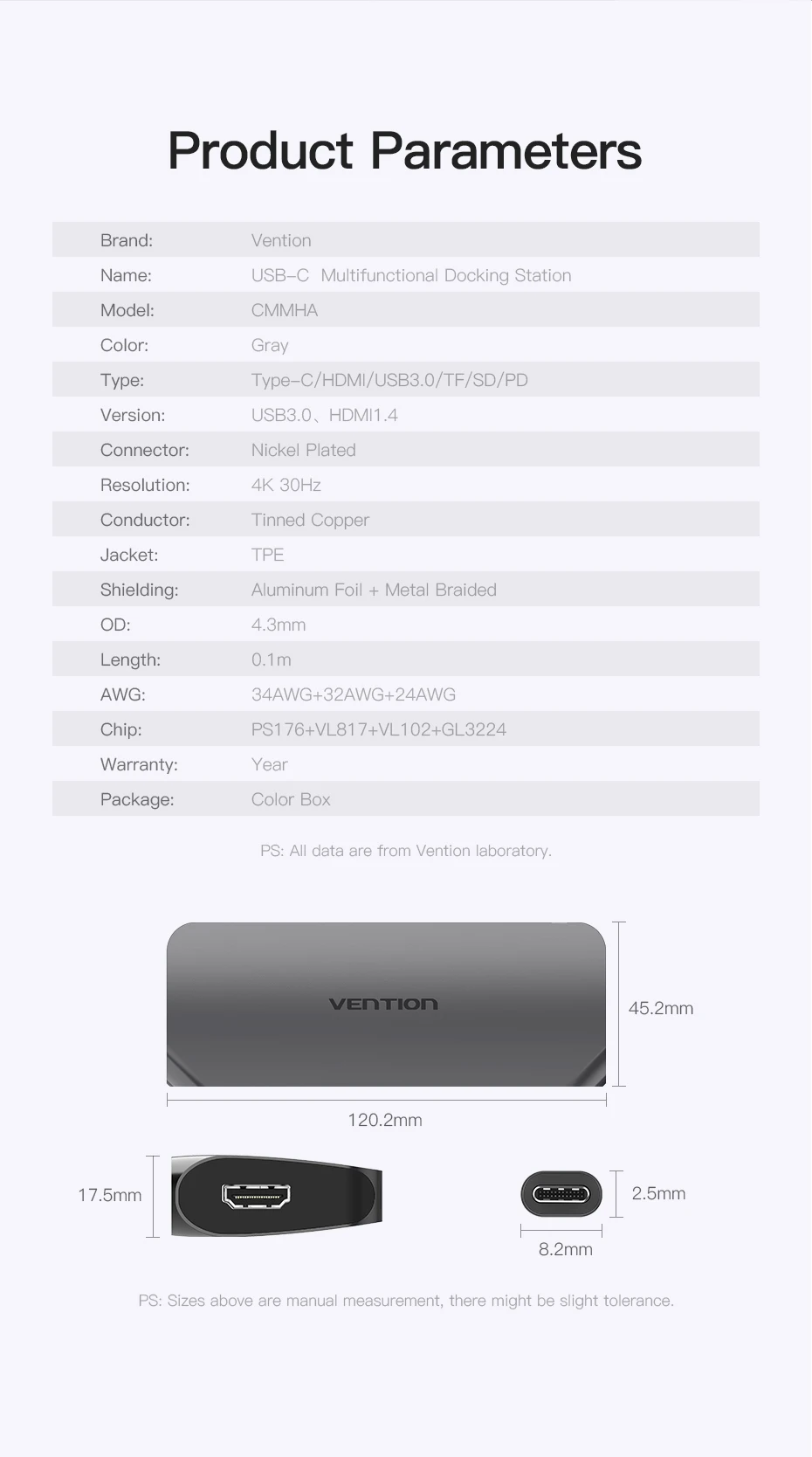 Vention USB C концентратор type-C концентратор HDMI с PD TF/SD слот док-станция для MacBook samsung Galaxy S9/Note 9 huawei P20 USB-C концентратор