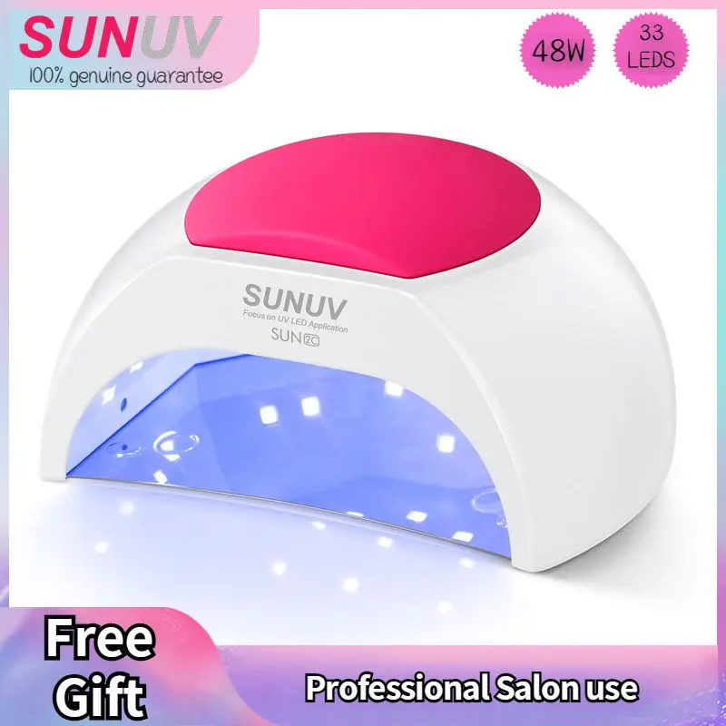 

SUNUV SUN2C 48W Nail Lamp UV LED Nail Dryer Lights for Gels Polish Infrared Sensor with Rose Silicone Pad Professional Salon Use