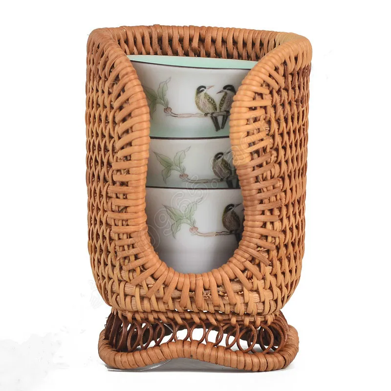 Vietnam rattan cup rack baskets Antique cup sets leaching cups storage