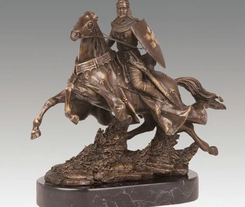 

Art Deco Sculpture knight Bronze Statue Signed