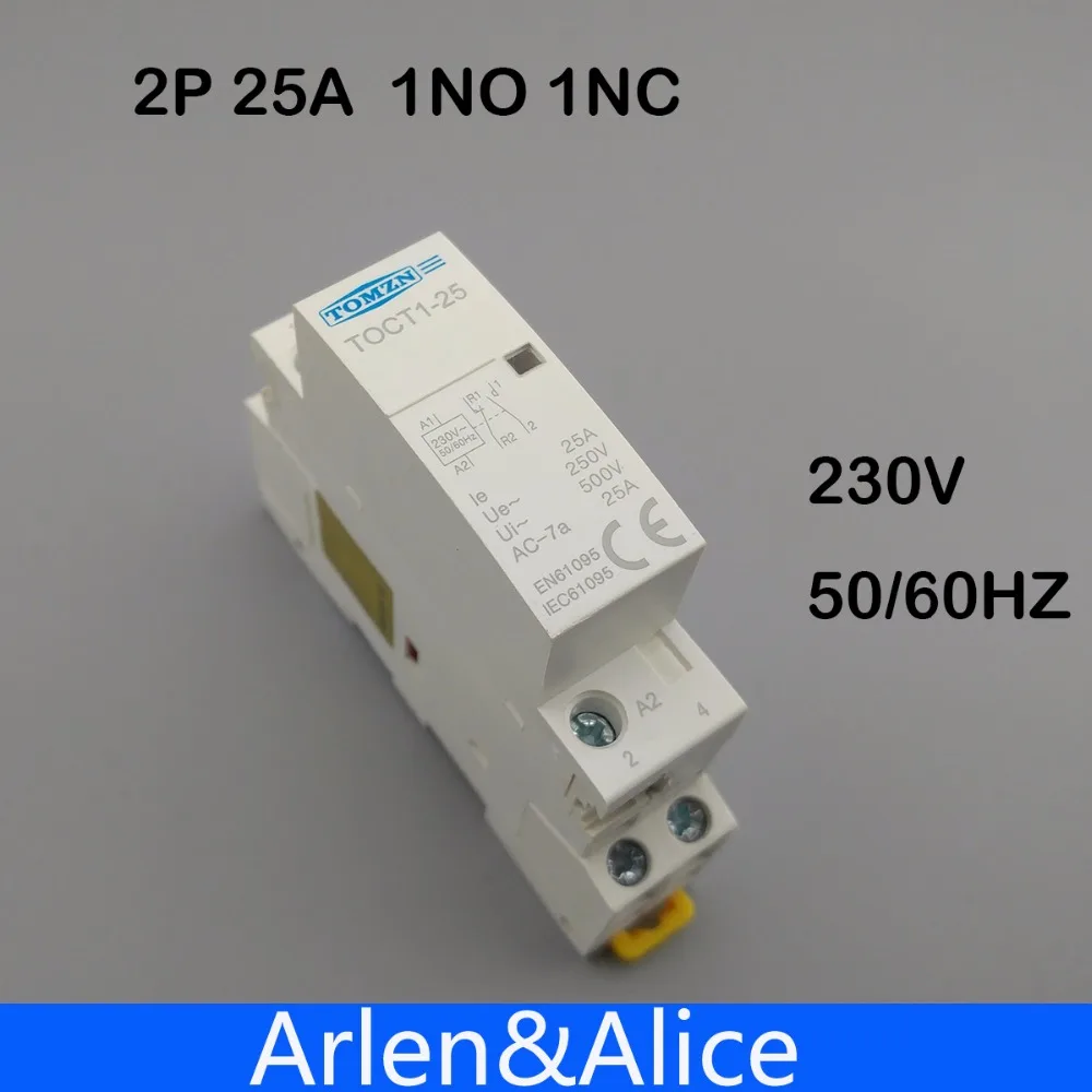 TOCT1 Американская классификация проводов 2р 25A 1NC 1NO 230V 50/60HZ Din rail бытовой ac Контактор В соответствии с стандартом один нормальный открытого типа и один нормальный закрытый