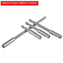 1 шт. 1/" шестигранный хвостовик магнитное дополнение к отвертке держатель бит 60 мм/75 мм/100 мм/150 мм быстрое изменение ручной инструмент розетка из углеродистой стали