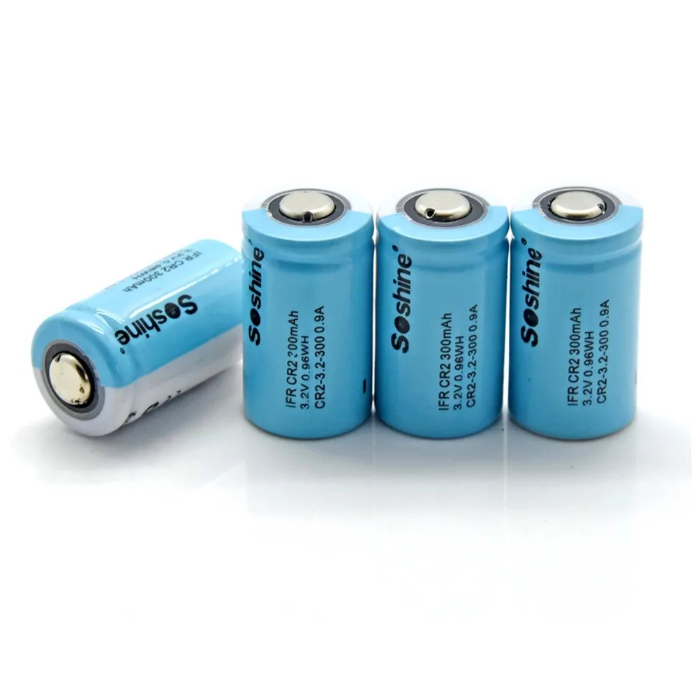 4 шт. Soshine IFR CR2 аккумуляторная батарея LiFePo4 15266 (IFR CR2) 3 2 V 300mAh Батарея с батарейным