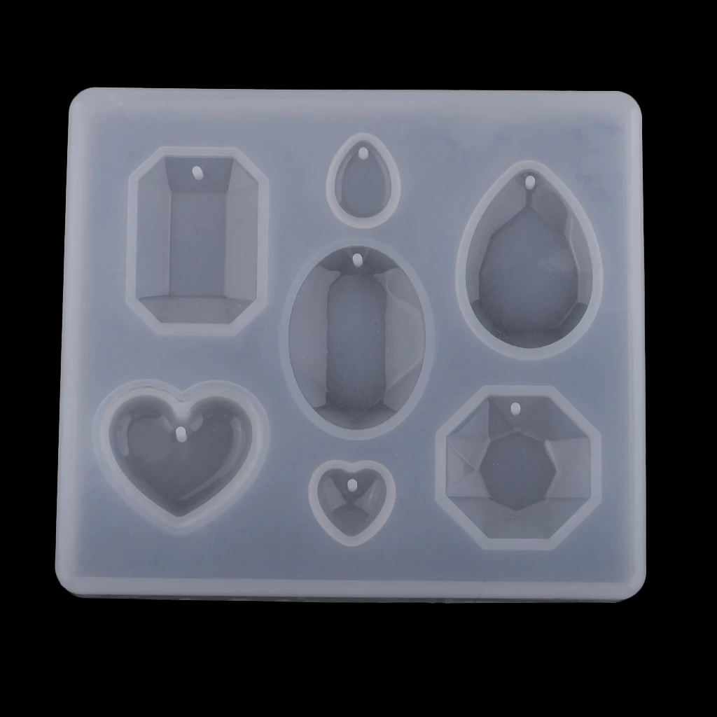 1 Set DIY Cabochon Jewelry Silicone Mould Resin Casting Pendant Craft Molds with Hole