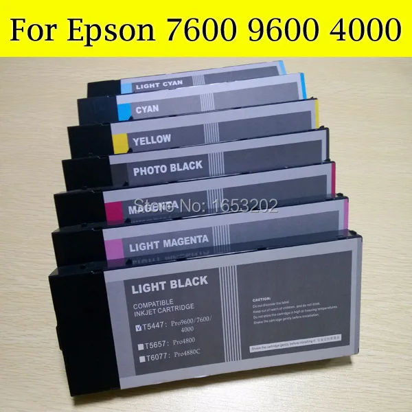 

Compatible For Epson 7600 9600 Printer Ink Cartridge With Show Ink Level Resettable Chip