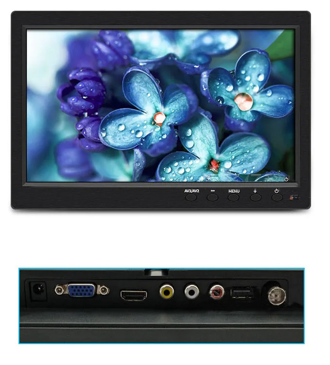 10,1 дюймов 1024*600 HDMI VGA AV Портативный экран дисплея для автомобиля Реверсивный ips экран дисплея для Raspberry BNC 5 каналов