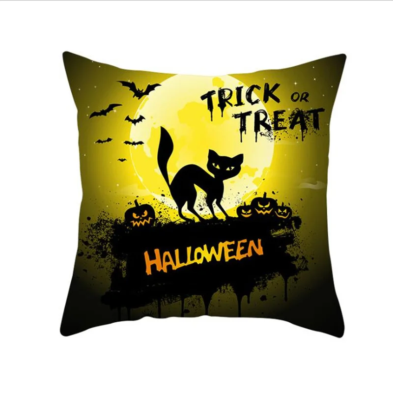 Cute Cat Halloween Decoration Pillow Case Happy Birthday Sofa Cushion Cover Case Xmas Party Pillowcase Gifts - Color: 17