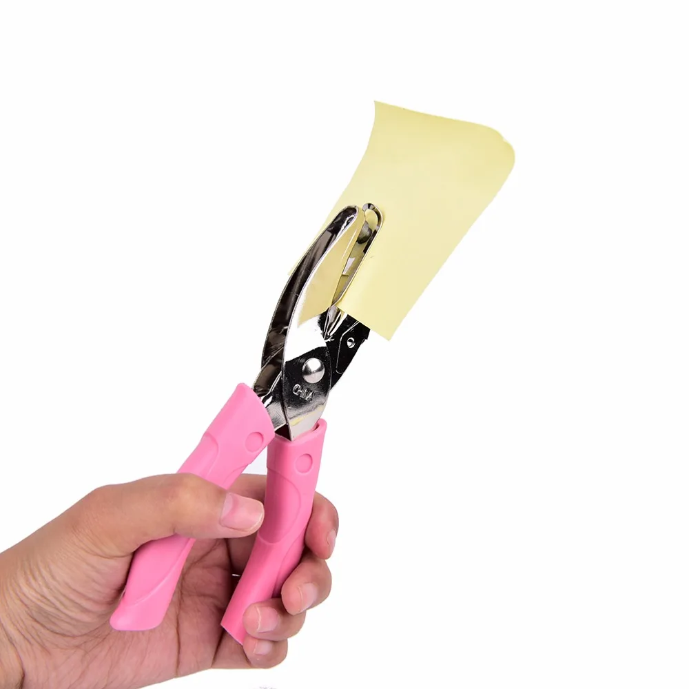 Новый ручной круг перфоратор Бумага удар для поздравительной открытки записки Тетрадь перфоратор ручной инструмент с розовый сцепление