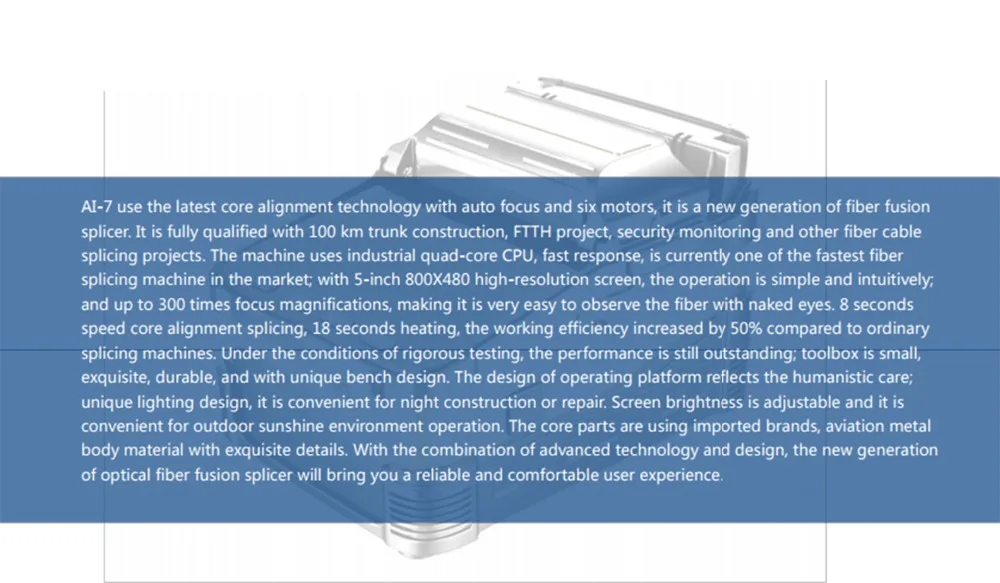 Высокая Разрешение Экран Автоматического оптического волокна сварки Сращивание машины AI-7 оптоволоконной сварки