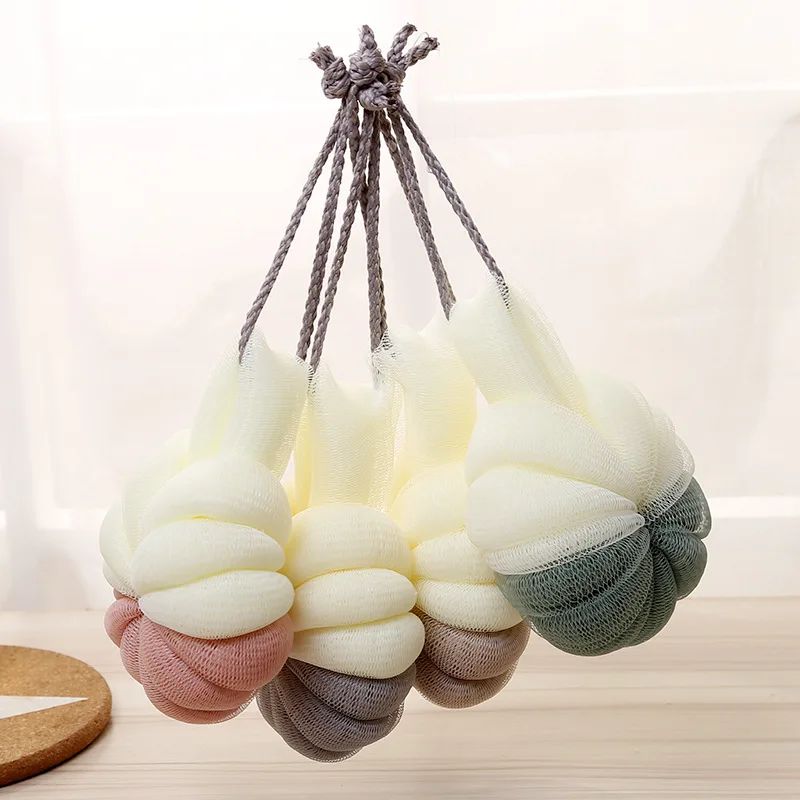 Портативные сетчатые шары Loofah спа массажные скрубберы мяч для ванной щетка массажные чистящие принадлежности мягкие инструменты для отшелушивания тела