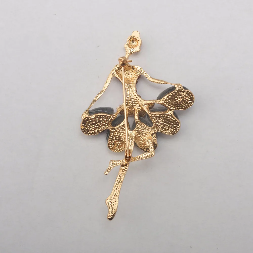 New Arrival Purple Crystal Ballerina Brooch Dancer Girl Broach Female Coat Broches Pin Women Lapel Pin