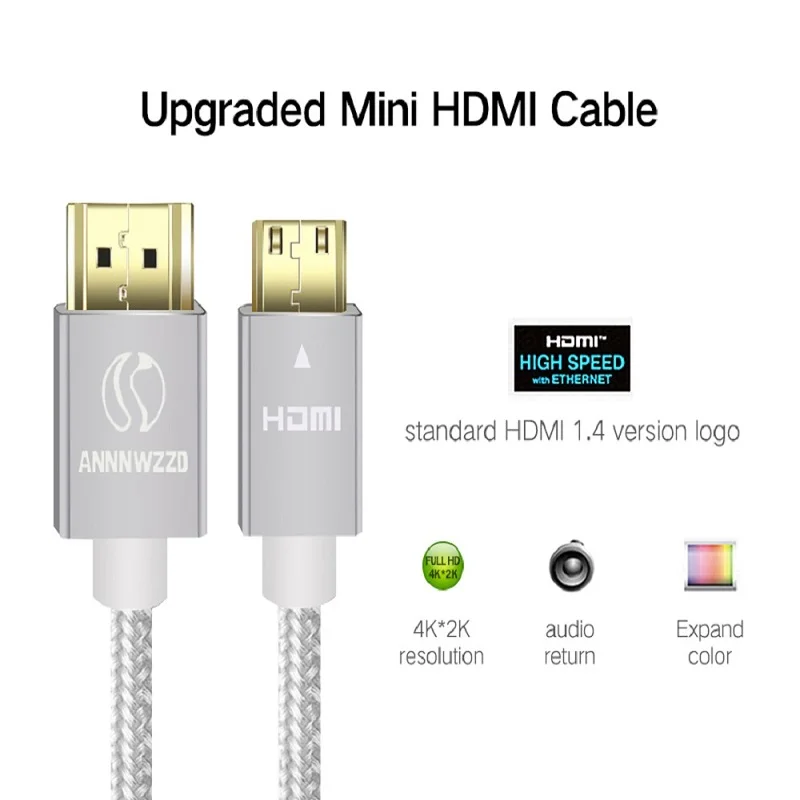 Мини HDMI кабель Mini к высокоскоростной адаптер 1080p 3D с позолоченным штекером для HD TV