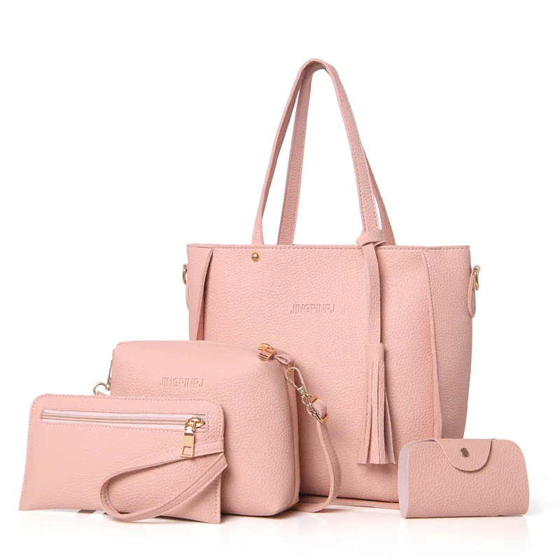 Women Bag Set Top-Handle Big Capacity Female Tassel Handbag Fashion Shoulder Bag Purse Ladies PU Leather Crossbody Bag Women Bag Set Top-Handle Big Capacity Female Tassel Handbag Fashion Shoulder Bag Purse Ladies PU Leather Crossbody Bag