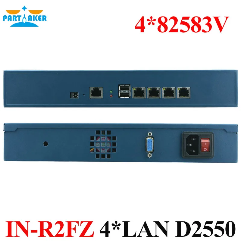 Мощный 1U брандмауэр с двухъядерным процессором D2550 с 4 RJ45 Lan Порты Поддержка технологии Wake-on-PARTAKER