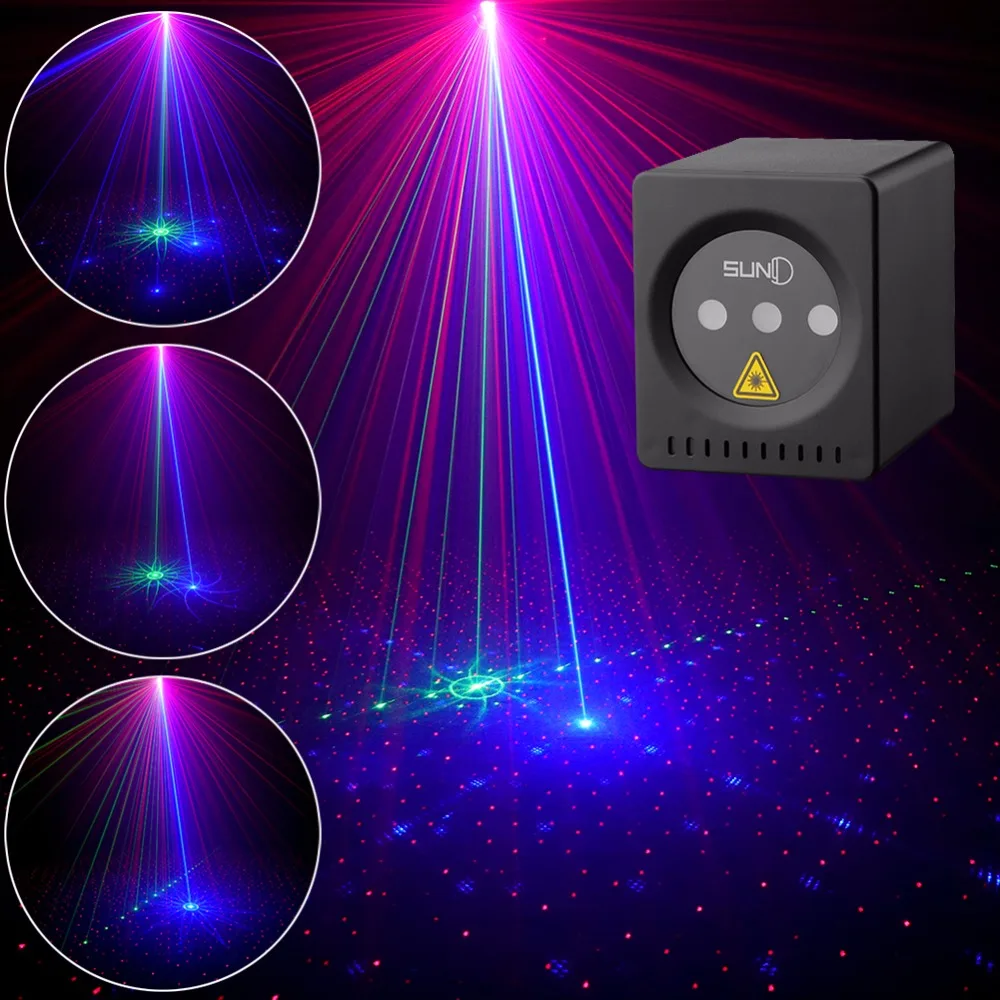 Mini Portable Laser 8 RGB Patterns Cordless Laser Projector Rechargeable Stage Light Disco DJ Bar Club Party Xmas Laser Show