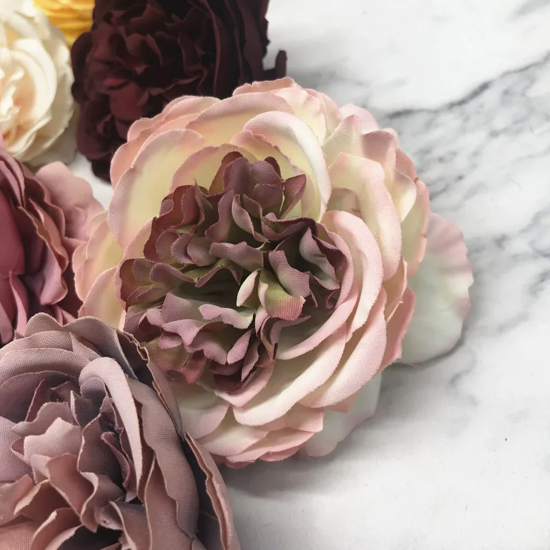 HINDJEF 5pieces 8cm Peony flower head silk Artificial Flowers For Wedding Decoration DIY Decorative Wreath Fake Flowe HINDJEF 5pieces 8cm Peony flower head silk Artificial Flowers For Wedding Decoration DIY Decorative Wreath Fake Flowe
