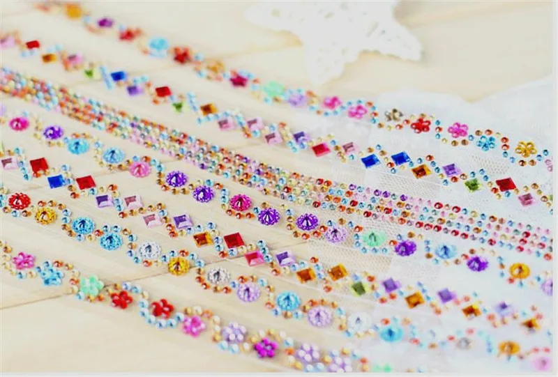 Happyxuan 4 шт./лот кристальная Алмазная лента с наклейками листы DIY ручные материалы