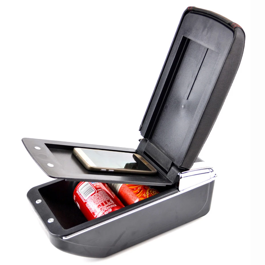 Автомобильный ящик для хранения центр консоли кожаный двойной Слои держатель стаканов для Honda Jazz Fit 2009-2013 2010 2011 2012