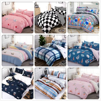 

3/4 pcs Bedding Set Duvet Cover Soft Cotton Bed Linens Kids Child Adult Bedclothes Bedspreads Single Twin Queen Double King Size