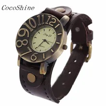CocoShine A-733 Mode Casual Montre Robe Montres Vintage Quartz Analogique Punk Montre en gros Livraison gratuite