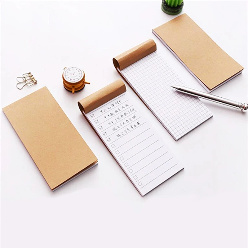 

13.8*7cm Kraft Paper Blank Small Daily Portable Week Planner Notebook Day Plan Notepads Memo Pad Painting Book Kids Party Favors