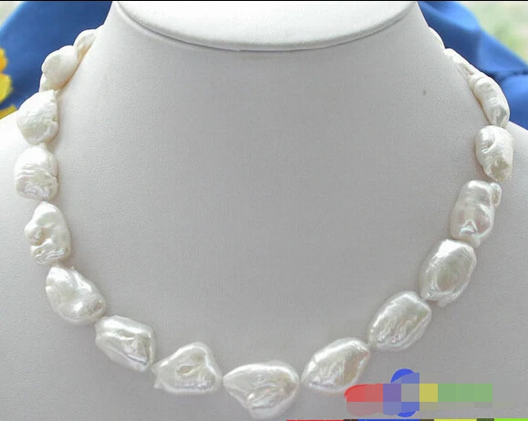 

HOT## Wholesale >>>16" 20MM WHITE KESHI REBORN PEARL NECKLACE 925SC p2097