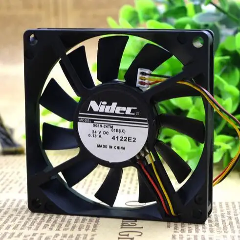 NIDEC D08R-24TM 01B (IX) 8CM 24V 0.13A 80*80*15mm 3Z08E2 3 Wire NBR подшипниковый инверторный вентилятор |