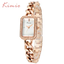 KIMIO De Mode Dames En Cristal de Diamant Montres Simple Designer Quartz-Montre Pour Femmes 2016 Nouveau Bracelet Marque Relogios Femininos