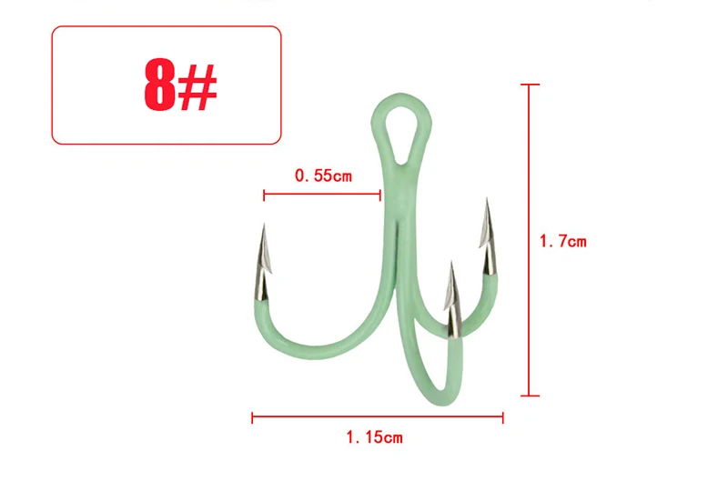 5 шт./пакет тройной рыболовный крючок из высокоуглеродистой стали рыболовные крючки с зазубринами светящиеся Крючки-Тройники аксессуары для морских снастей