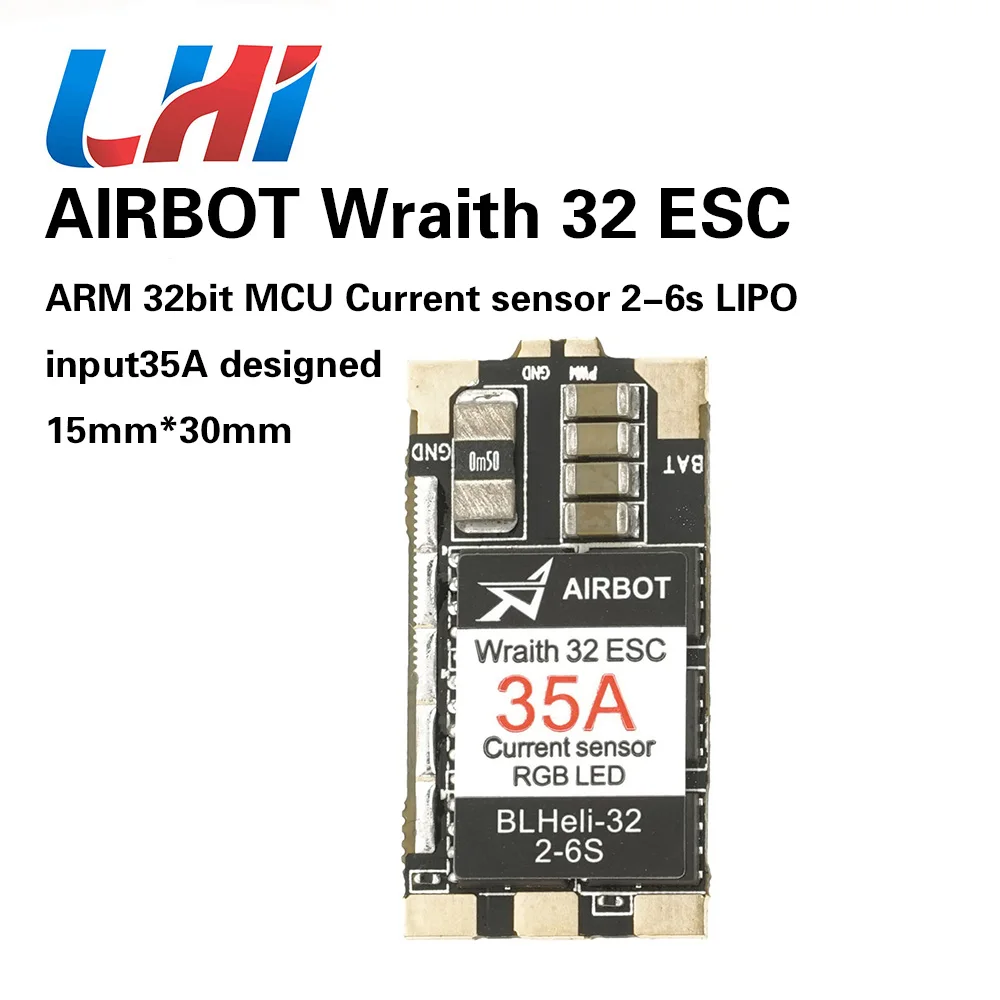 

AIRBOT Wraith32-32bit Brushless Blheli_s 35a Blheli_s32 Dshot1200 Built Current Sensor Brushed esc 30a For Fpv Quadcopter