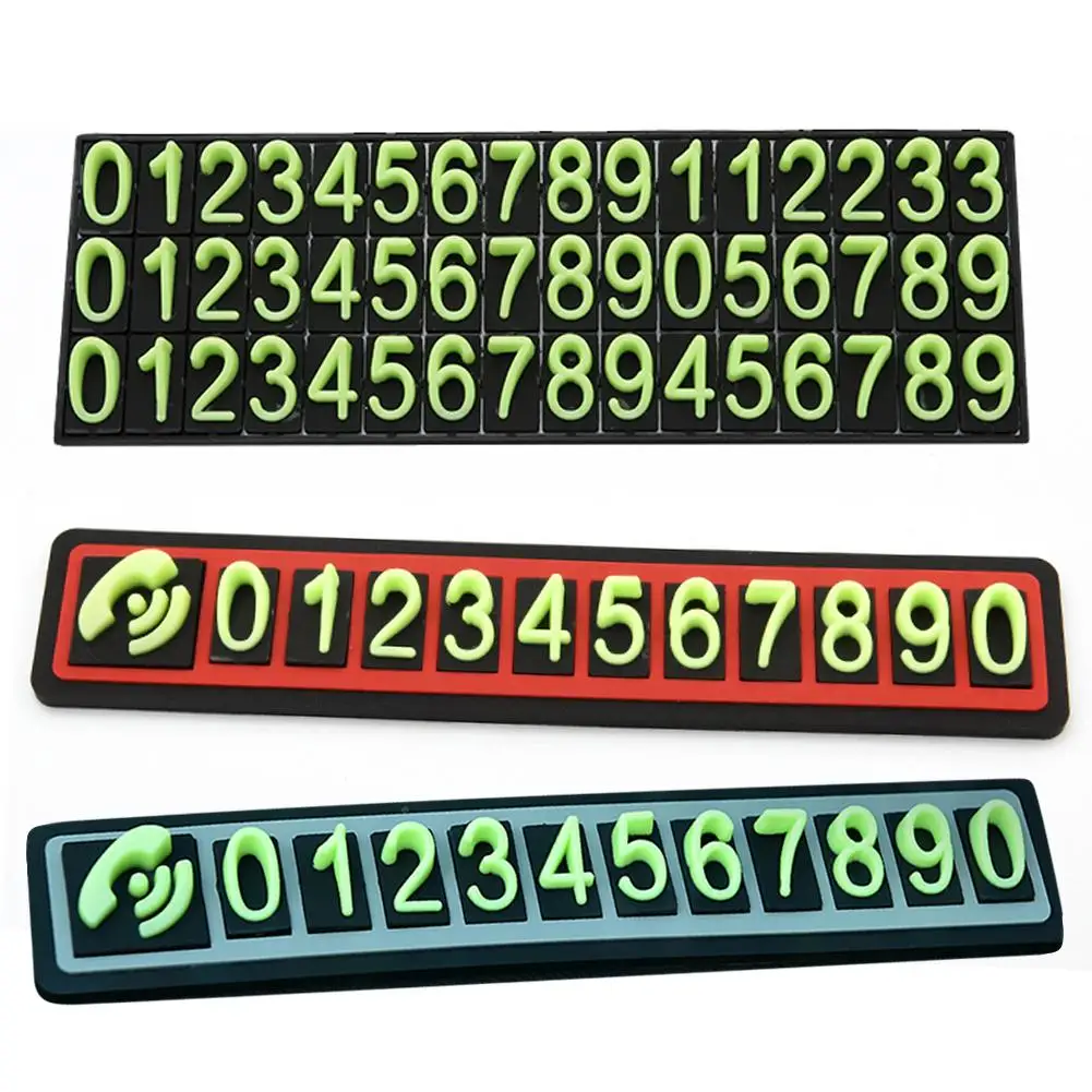 

Car Temporary Parking Card Luminous Mobile Phone Number Plate Cards Auto Sticker Car Stop Parking Sign Notice Number Accessories