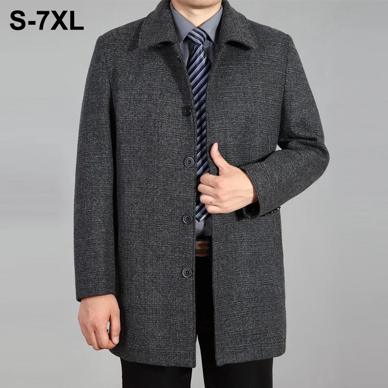 2020 New Men Woolen Coat Autumn Winter Overcoat Wool Long Coat Mens Peacoat Men Wool Jacket Winter Coat For Men Plus Size 7XL 2020 New Men Woolen Coat Autumn Winter Overcoat Wool Long Coat Mens Peacoat Men Wool Jacket Winter Coat For Men Plus Size 7XL