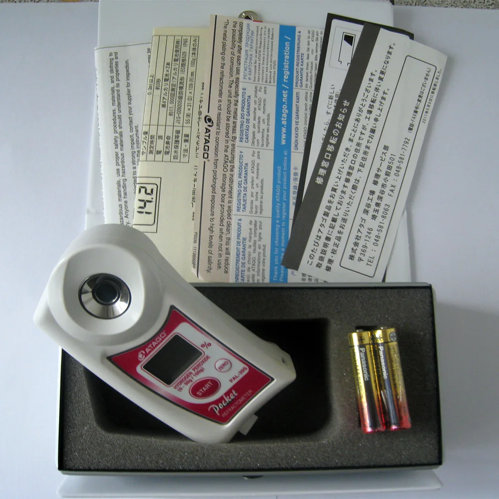 ATAGO Hydrogen Peroxide Refractometer With Pal 1,2,3,39s, 60 OFF