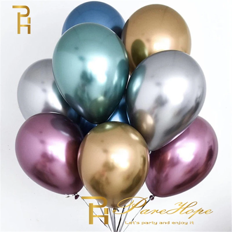 

10pcs 12'' NEW Metallic Latex Balloon Thick Metal Chrome Alloy Balloons Wedding Birthday Party Decorations Adult Wedding Balloon