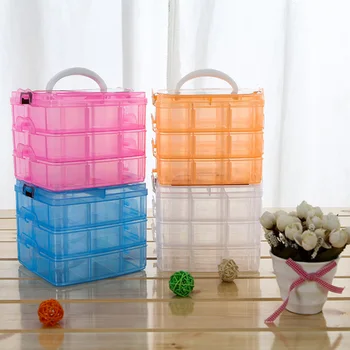 

1PC 3 Layer Smaller Size Adjustable Plastic Storage Box Case Holder New Jewelry Storage Boxes Makeup Organizer Toys Organizer