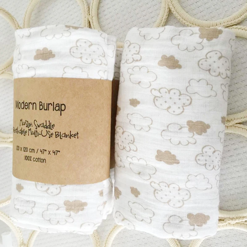 70Bamboo+30Cotton Baby Muslin Swaddle Blankets Summer Soft Breathable