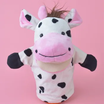 

25cm Cow hand puppet plush toy, Stuffed Baby / Kids Doll Toy Gift Free Shipping