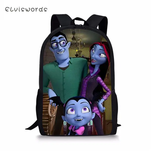 ELVISWORDS детский школьный рюкзак с принтом вампира, Детский рюкзак с мультяшным дизайном, школьные сумки для мальчиков и девочек - Цвет: CDWX928C