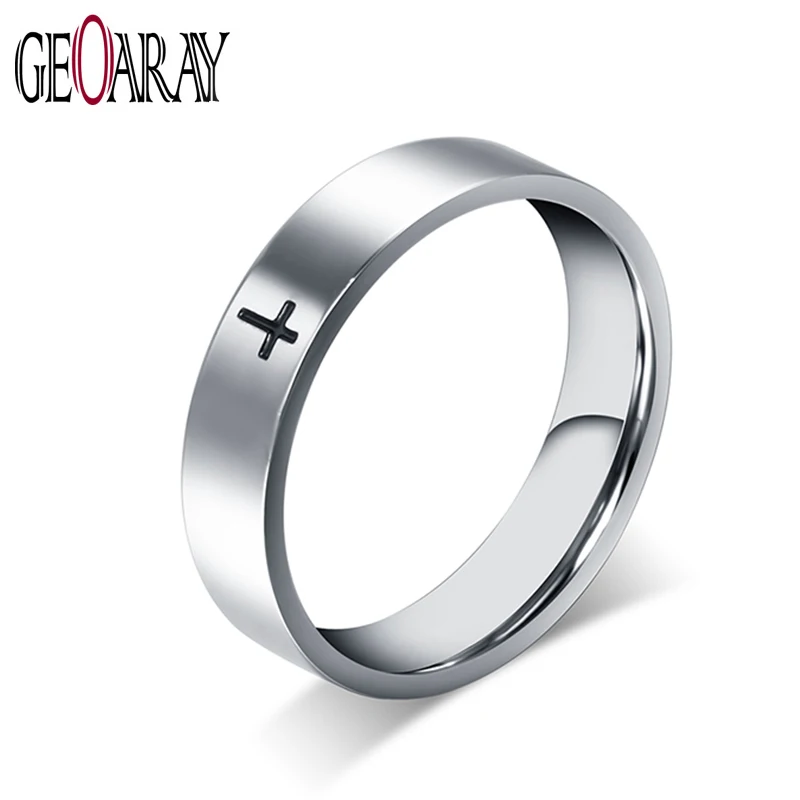 

Cross Sample Design Ring for Women Men Silver Fashion Frosted Stainless Steel Rings Jewelry