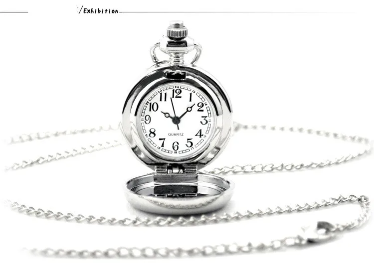 Современная мода Ceative серебряные карманные брелок часы Цепочки и ожерелья подвеска Relogio де Bolso Для женщин кулон Цепочки и ожерелья часы