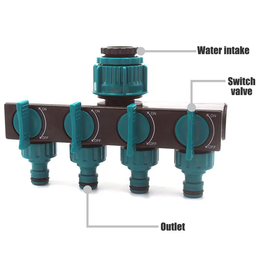 1 шт. четырехходовой водоотделитель садовые инструменты водопровод соединение для крана кран фитинг трубопровода для капельного орошения контроллер воды