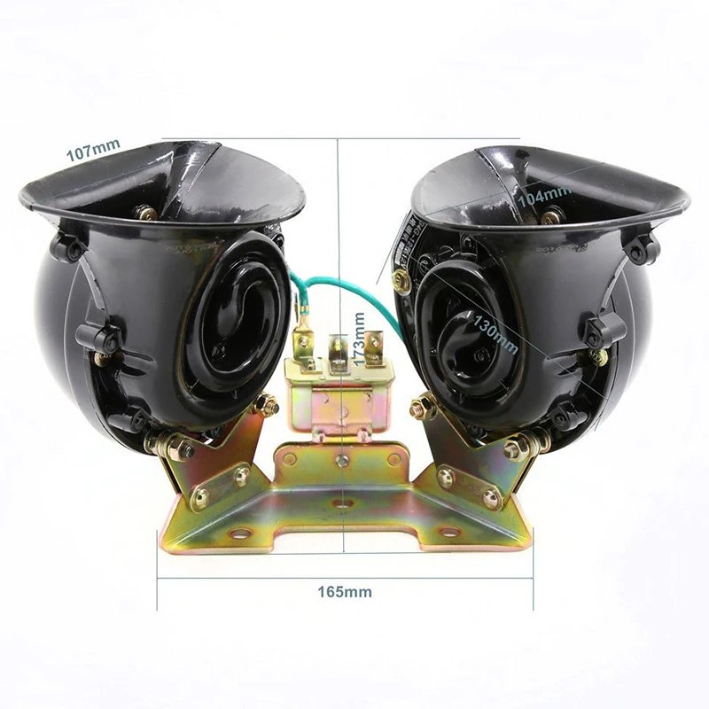  1 Pair Sound Crisp Elegance Car Horn 12V Loudness 105-115DB Auto Round Horn Long Life Time High Low