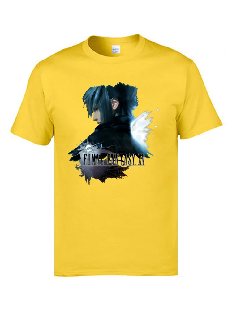 Leisure Hip hop Top T-shirts Classic VALENTINE DAY Short Sleeve O-Neck Tees Pure Cotton Mens Cool Tops T Shirt Noctis Final Fantasy XV version 1 9694 yellow