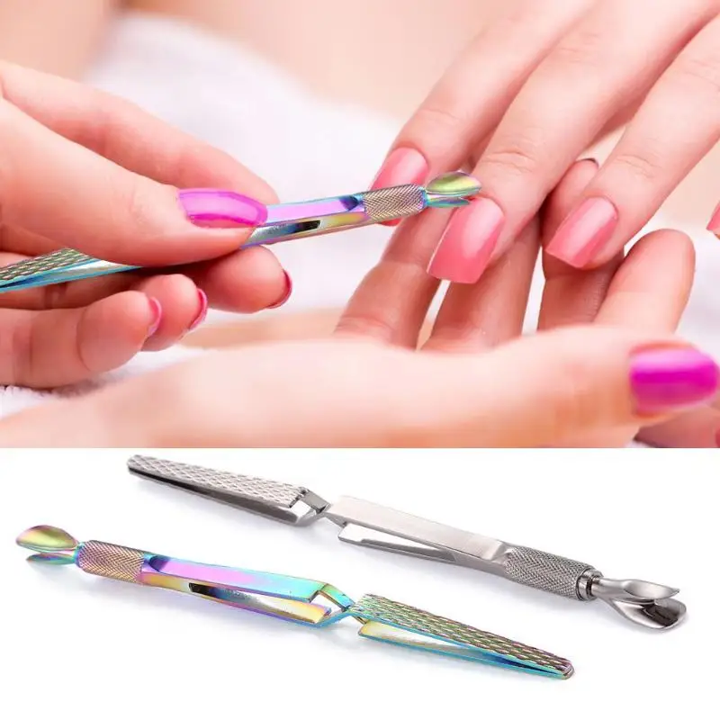 

2 in 1 Stainless Steel Nail Art Cross Lock Shaping Tweezers Manicure Finger Tool Picking Rhinestone UV Gel Multi-Function Clip