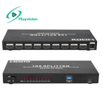 

Ultra-high Resolution HDMI Splitter 1X8 1 in 8 Out Support 4K 3D 1080p HDMI 1.4 HDCP 1.4 Compatible with All HD Equipment